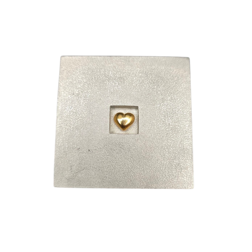 Vilmain Pewter Mini Trinket Ring Box Metal Gold Heart Beautiful Pre-Owned  Nice